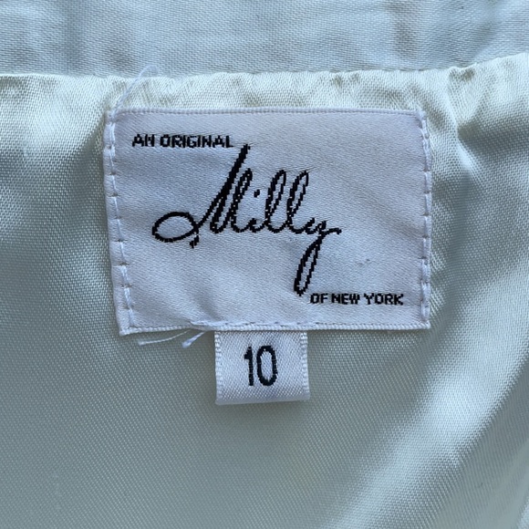 Milly Black Laser Cut Floral Skirt Size 10 Vintage Preppy Old Money - Picture 7 of 10